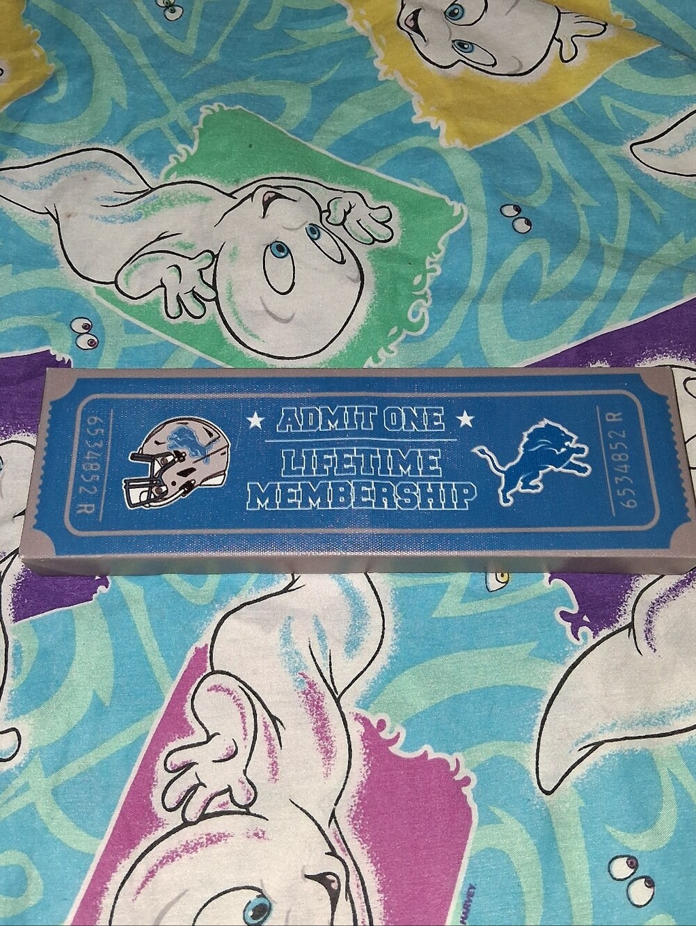 Detroit Lions Lifetime Membership Canvar Art Football Ticket Picture